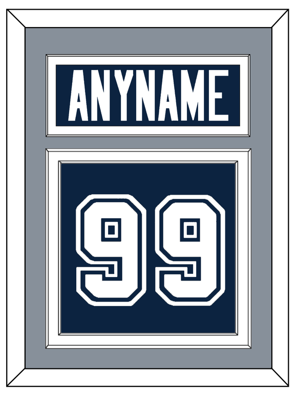 Dallas Nameplate & Number (Back) - Blue Jersey - Double Mat 2