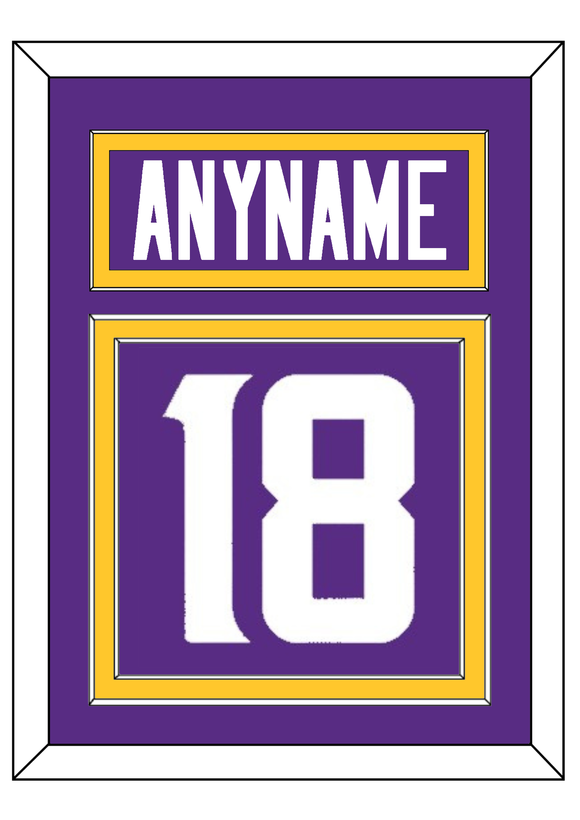 Minnesota Nameplate & Number (Back) - Home Purple - Double Mat 2