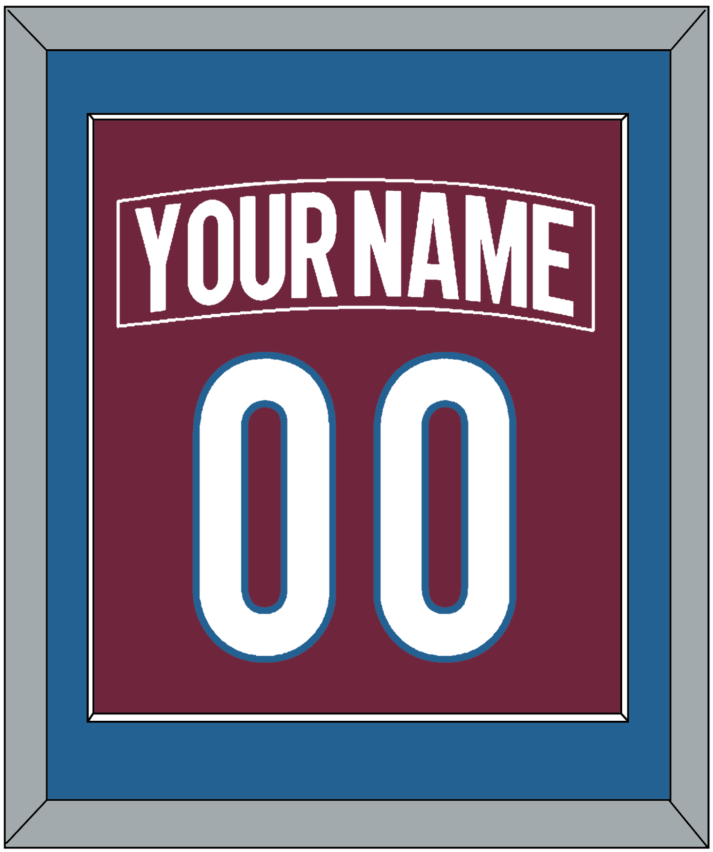 Colorado Nameplate & Number (Back) Combined - Home Burgundy - Essential Tier 2