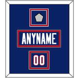 New York Nameplate, Number (Shoulder) & Super Bowl Jersey Patch - Home Blue (1980-1988) - Double Mat 2