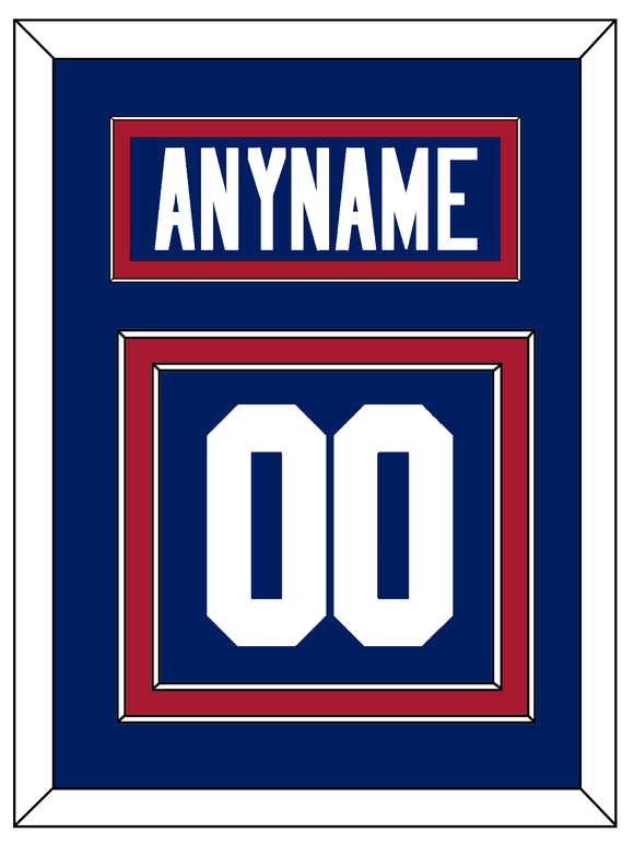 New York Nameplate & Number (Back) - Home Blue - Double Mat 2