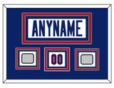 New York Nameplate & Number (Shoulder) With XXI & XXV Super Bowl Jersey Patches - Road White (1980-1988) - Triple Mat 2