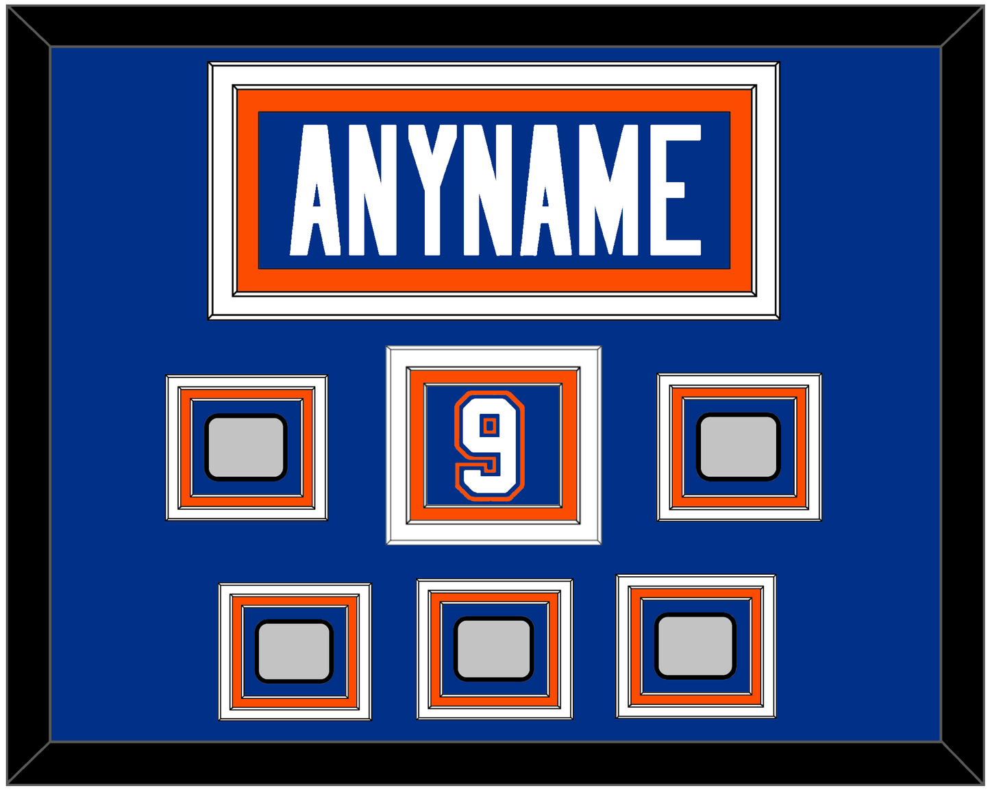 Edmonton Nameplate, Number (Shoulder) & 5 Stanley Cup Champions Patches - Road Blue (1981-1994) - Premier Tier 2