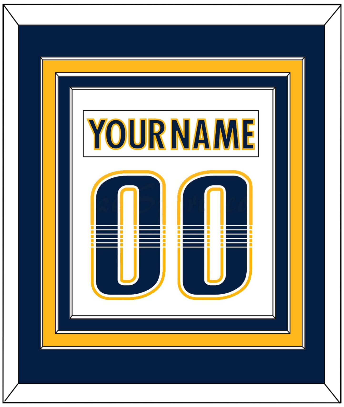 Nashville Nameplate & Number (Back) Combined - Road White - Premier Tier 3