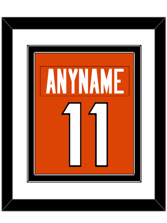 Cincinnati Nameplate & Number (Back) Combined - Home Orange - Double Mat 1