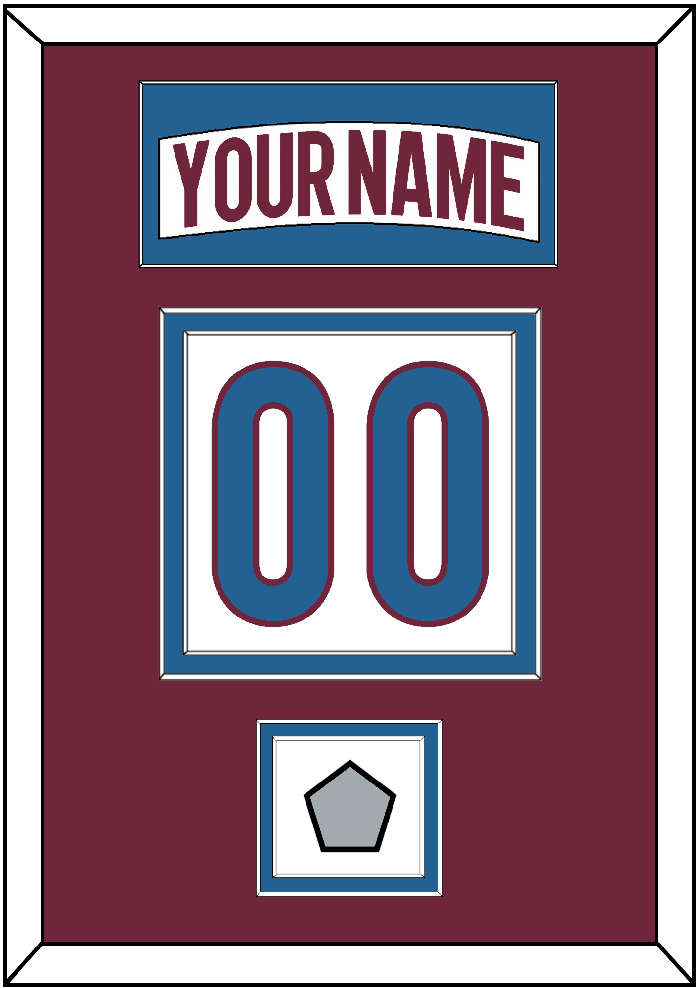 Colorado Nameplate & Number (Back) With Stanley Cup Champions Patch - Road White - Signature Tier 3