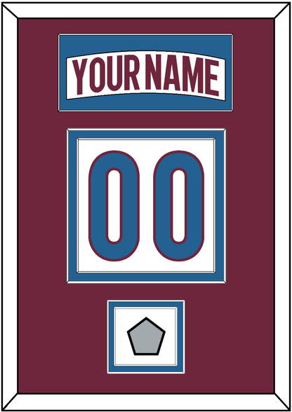 Colorado Nameplate & Number (Back) With Stanley Cup Champions Patch - Road White - Signature Tier 3