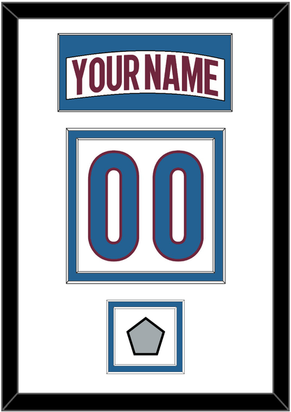Colorado Nameplate & Number (Back) With Stanley Cup Champions Patch - Road White - Signature Tier 2