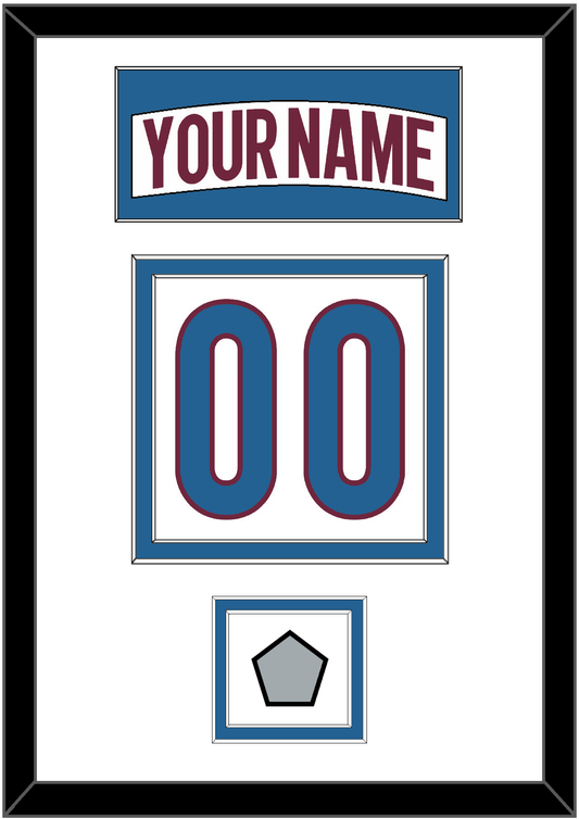 Colorado Nameplate & Number (Back) With Stanley Cup Champions Patch - Road White - Signature Tier 2