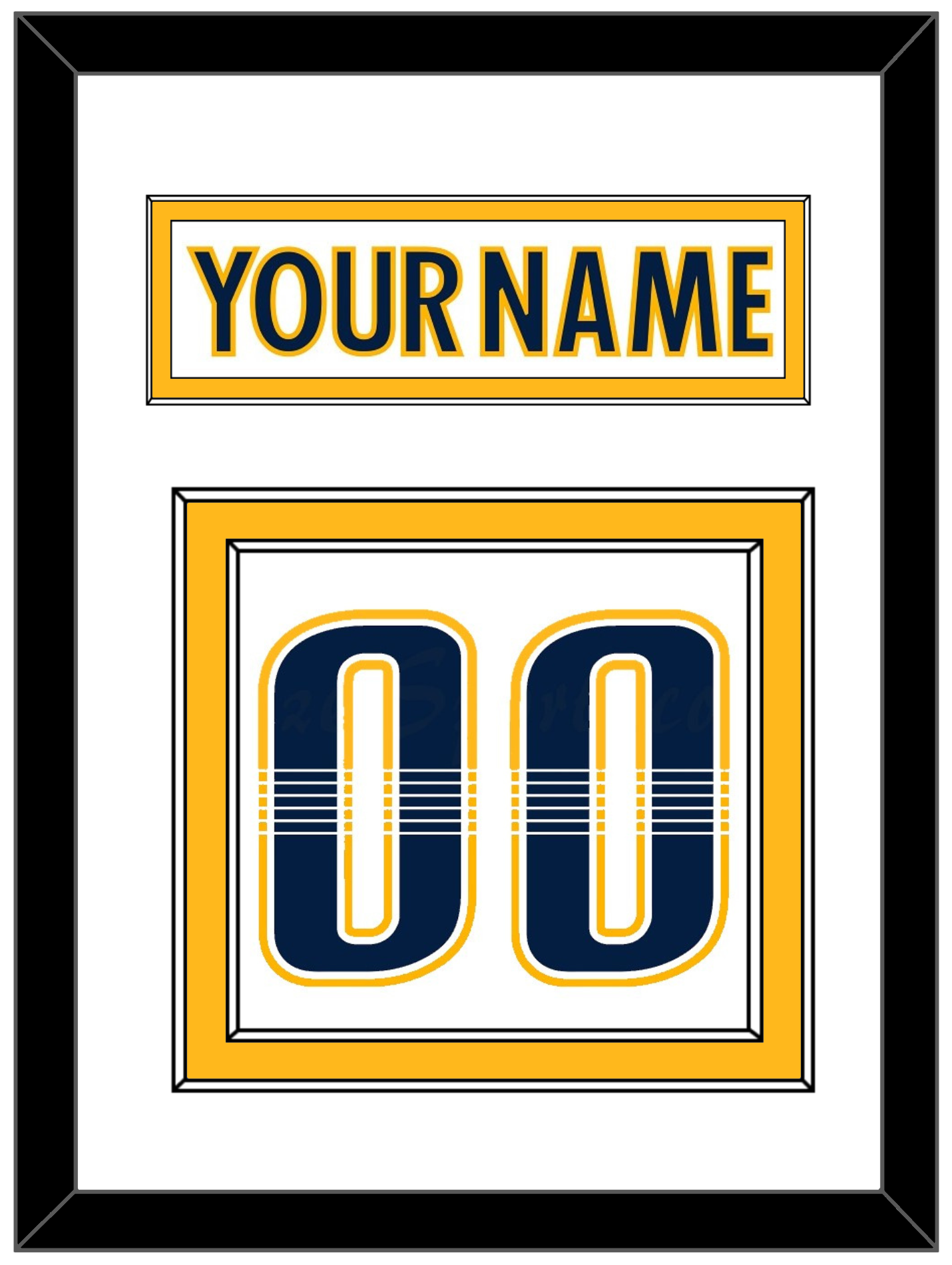 Nashville Nameplate & Number (Back) - Road White - Signature Tier 1