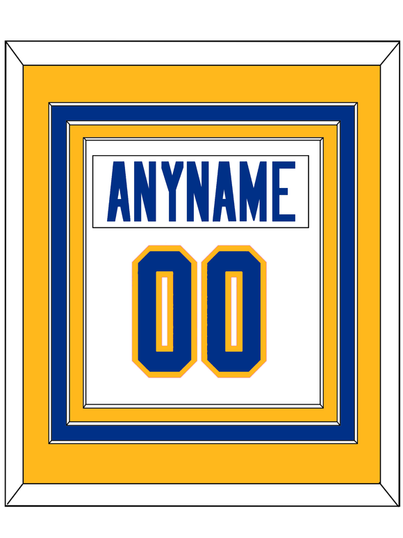 Buffalo Nameplate & Number (Back) Combined - Road White - Triple Mat 3