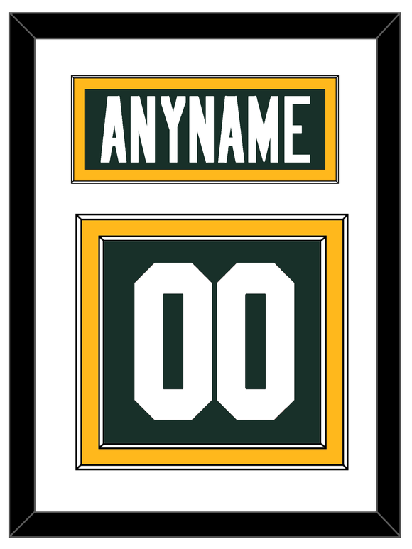 Green Bay Nameplate & Number (Back) - Home Green - Double Mat 1