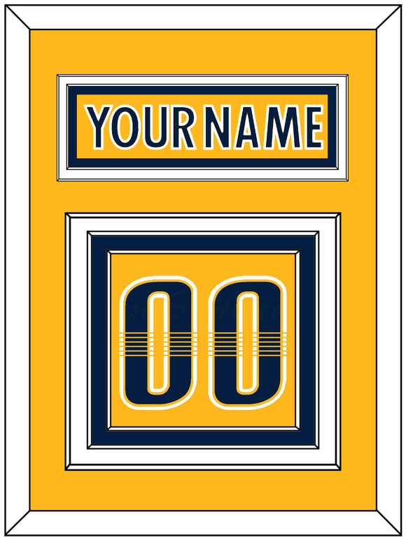 Nashville Nameplate & Number (Back) - Home Gold - Triple Mat 2