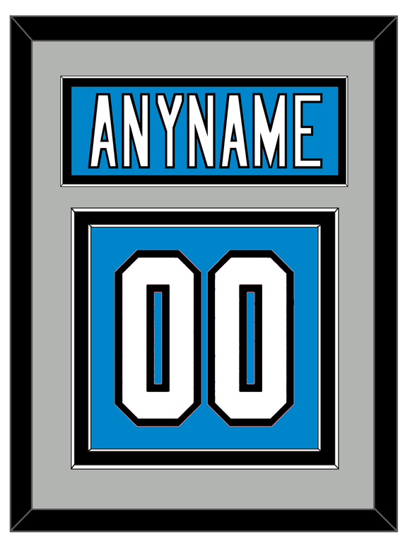 Carolina Nameplate & Number (Back) - Home Blue - Double Mat 6