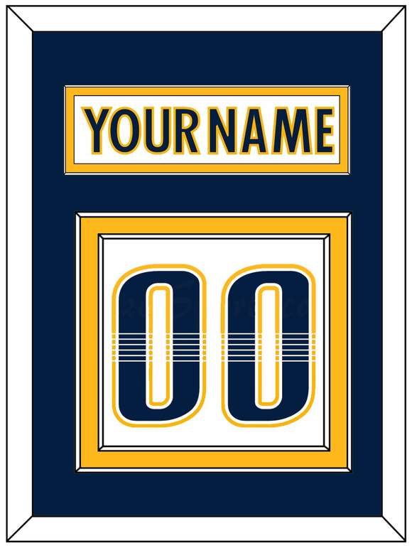 Nashville Nameplate & Number (Back) - Road White - Double Mat 3