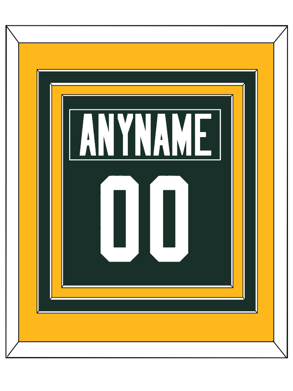 Green Bay Nameplate & Number (Back) Combined - Home Green - Triple Mat 3