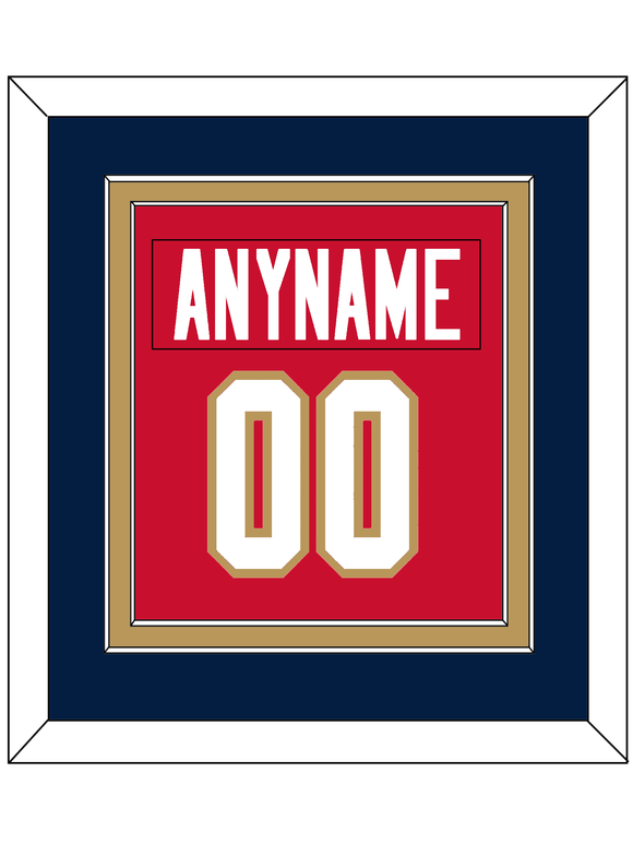 Florida Nameplate & Number (Back) Combined - Home Red - Double Mat 3