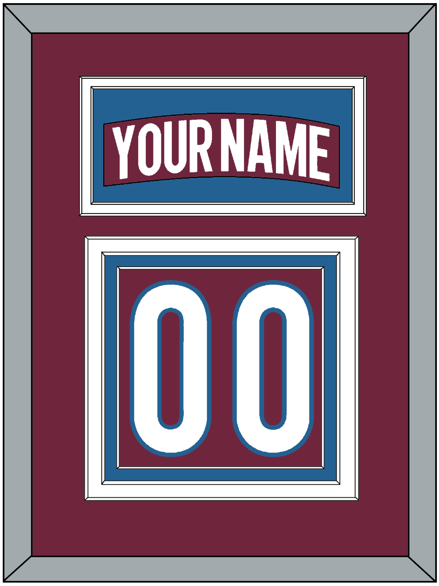 Colorado Nameplate & Number (Back) - Home Burgundy - Premier Tier 2