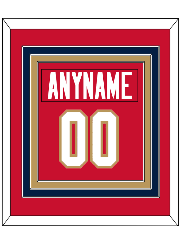 Florida Nameplate & Number (Back) Combined - Home Red - Triple Mat 2