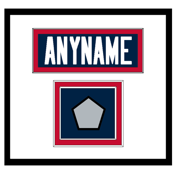 New England Nameplate & Jersey Logo Patch - Home Blue Jersey - Double Mat 1