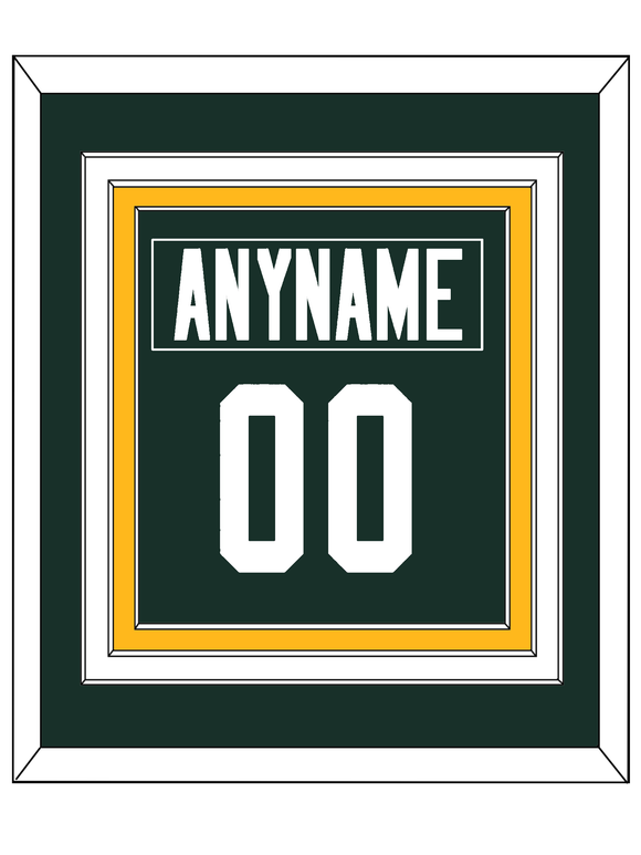 Green Bay Nameplate & Number (Back) Combined - Home Green - Triple Mat 2