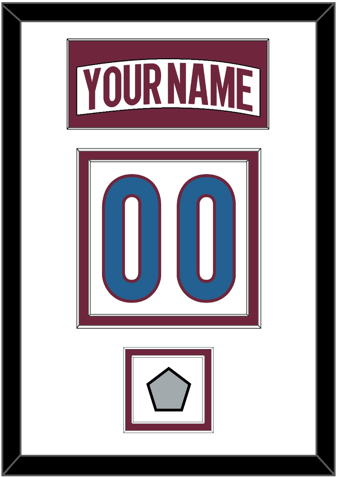 Colorado Nameplate & Number (Back) With Stanley Cup Champions Patch - Road White - Signature Tier 1