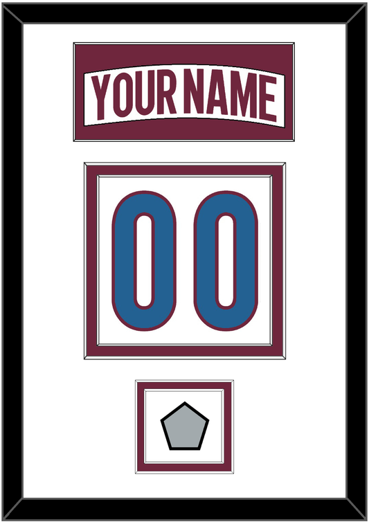 Colorado Nameplate & Number (Back) With Stanley Cup Champions Patch - Road White - Signature Tier 1