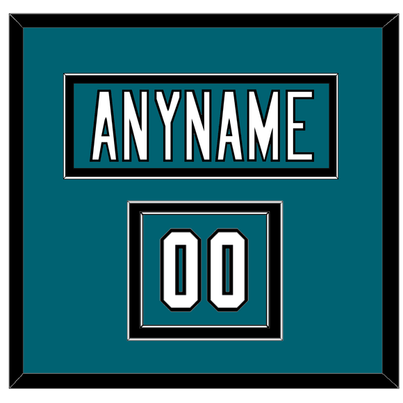 San Jose Nameplate & Number (Shoulder) - Home Teal (2017-2022) - Double Mat 2