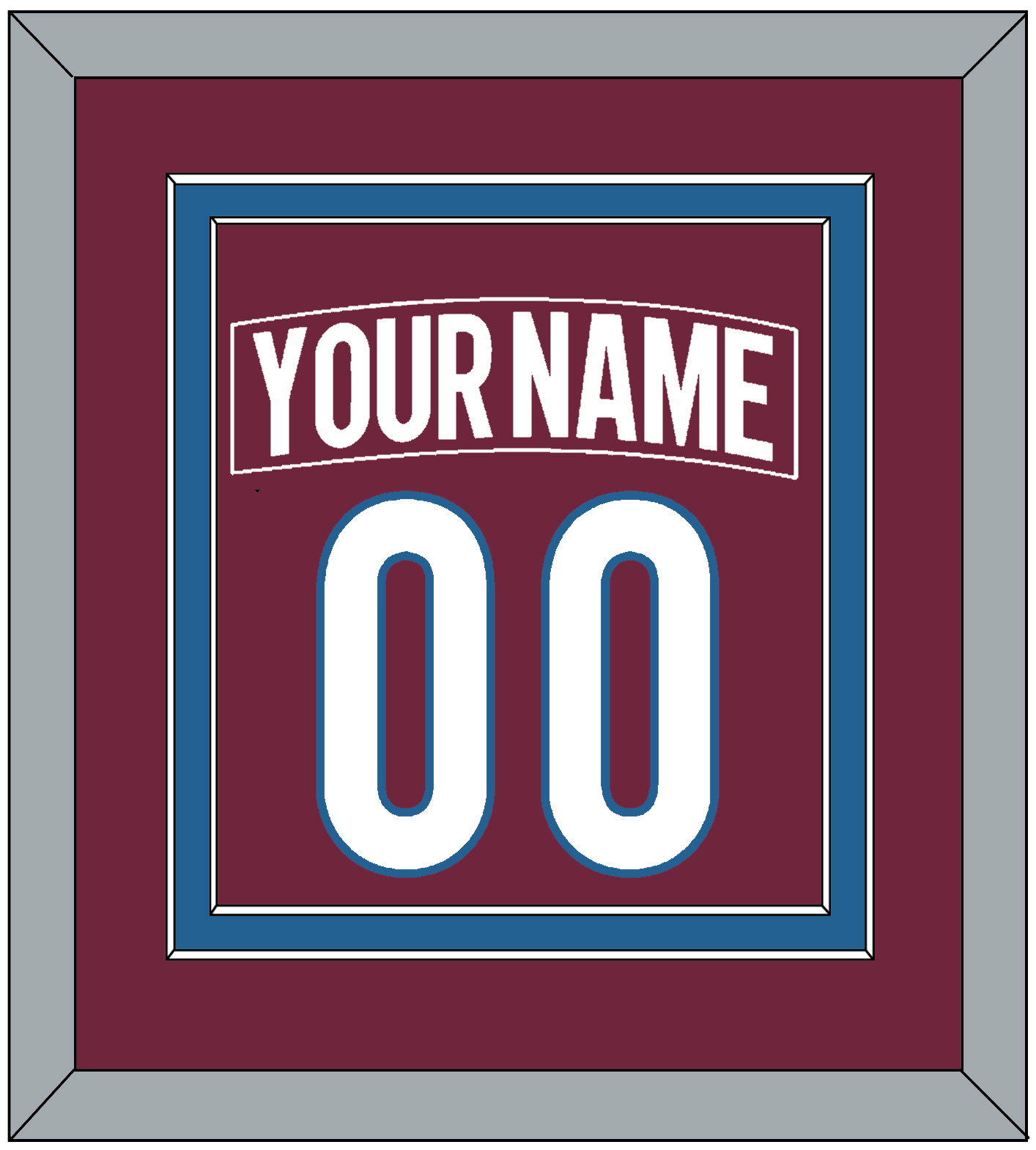 Colorado Nameplate & Number (Back) Combined - Home Burgundy - Signature Tier 2