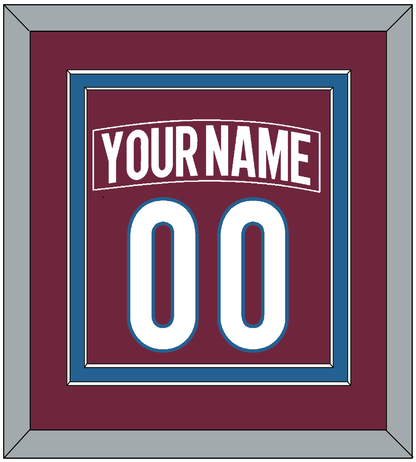 Colorado Nameplate & Number (Back) Combined - Home Burgundy - Signature Tier 2