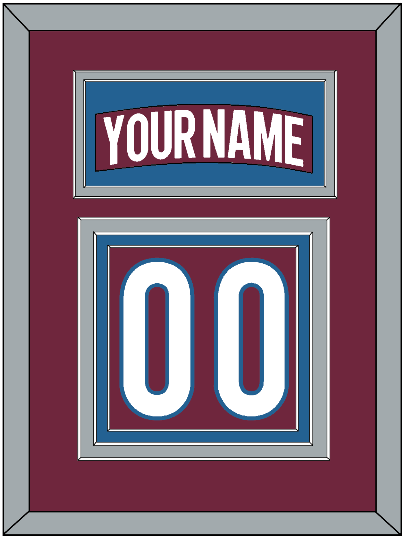 Colorado Nameplate & Number (Back) - Home Burgundy - Premier Tier 3