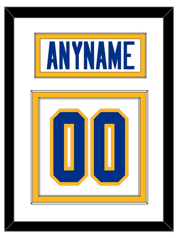 Buffalo Nameplate & Number (Back) - Road White - Double Mat 2