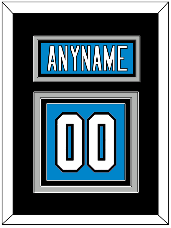 Carolina Nameplate & Number (Back) - Home Blue - Triple Mat 3