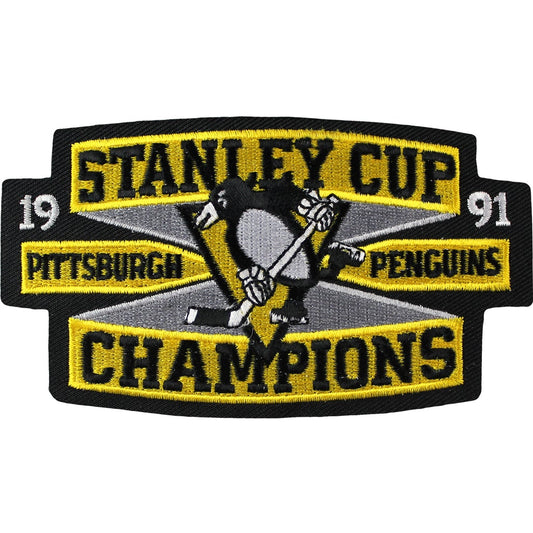 Pittsburgh Nameplate & 2 Stanley Cup Champions Patches - Home White (1988-1992) - Essential Tier 1