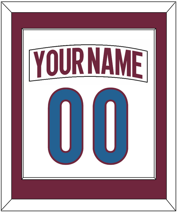 Colorado Nameplate & Number (Back) Combined - Road White - Single Mat 1