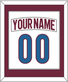 Colorado Nameplate & Number (Back) Combined - Road White - Single Mat 1