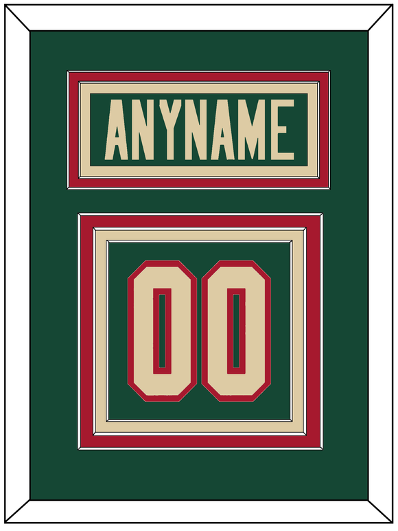 Minnesota Nameplate & Number (Back) - Home Green - Triple Mat 2