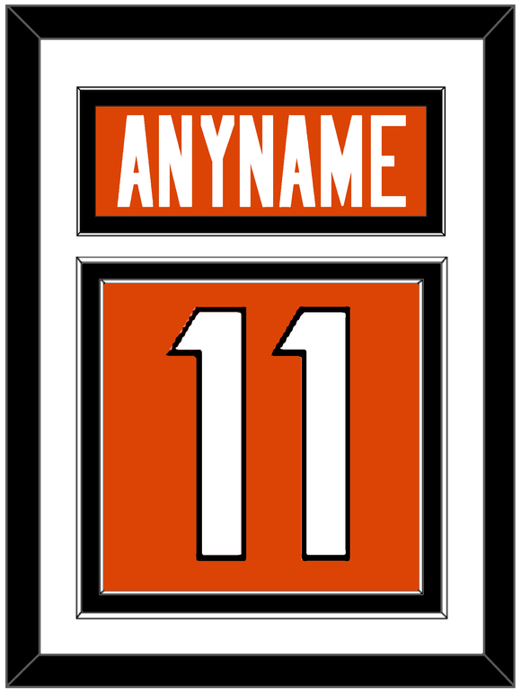 Cincinnati Nameplate & Number (Back) - Home Orange - Double Mat 1