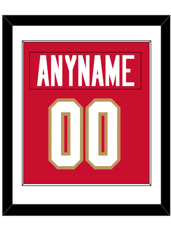 Florida Nameplate & Number (Back) Combined - Home Red - Single Mat 1