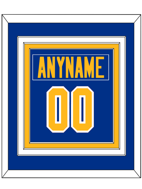 Buffalo Nameplate & Number (Back) Combined - Home Blue - Triple Mat 2