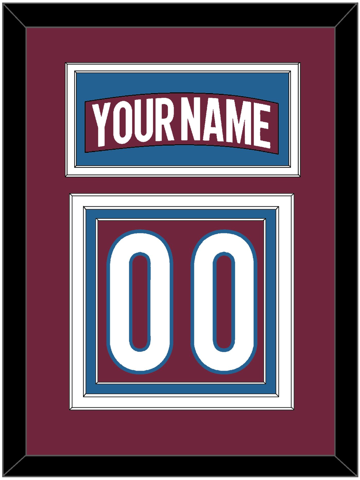 Colorado Nameplate & Number (Back) - Home Burgundy - Premier Tier 2