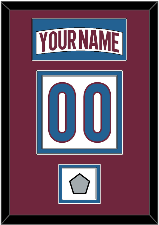 Colorado Nameplate & Number (Back) With Stanley Cup Finals Patch - Road White - Signature Tier 3
