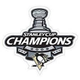 Pittsburgh Nameplate & Number (Back) Combined, With 2 Stanley Cup Champions Patches - Road White - Single Mat 1