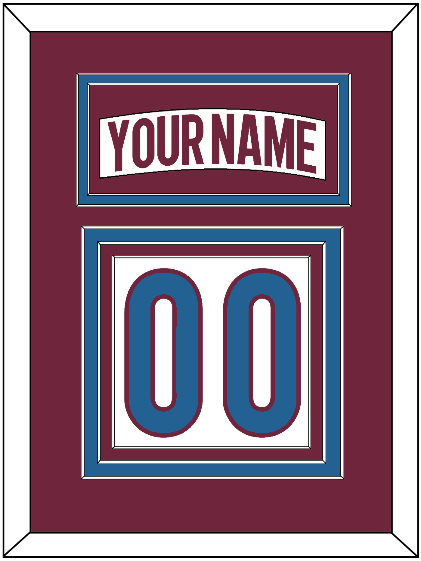 Colorado Nameplate & Number (Back) - Road White - Premier Tier 3