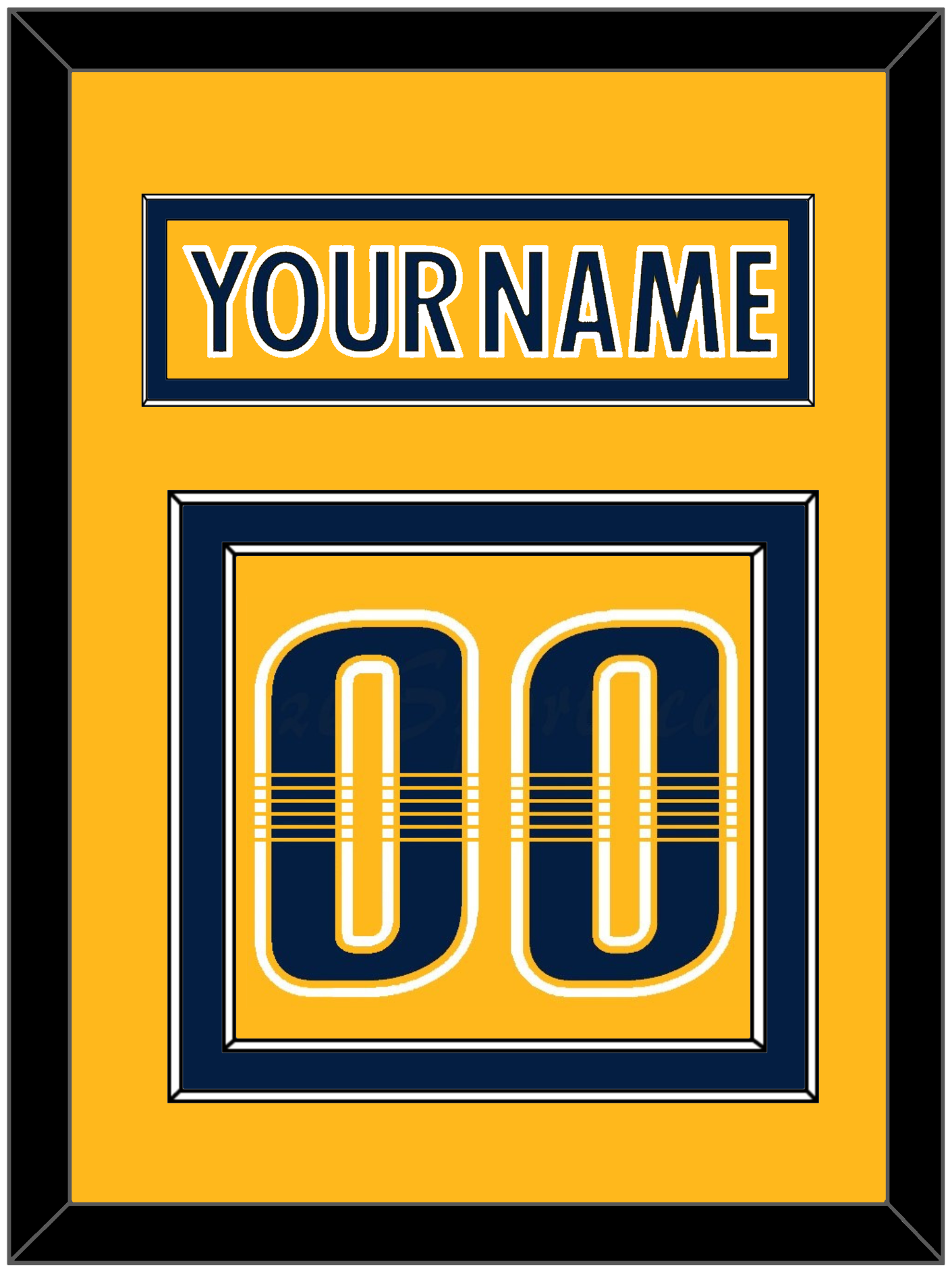 Nashville Nameplate & Number (Back) - Home Gold - Signature Tier 2
