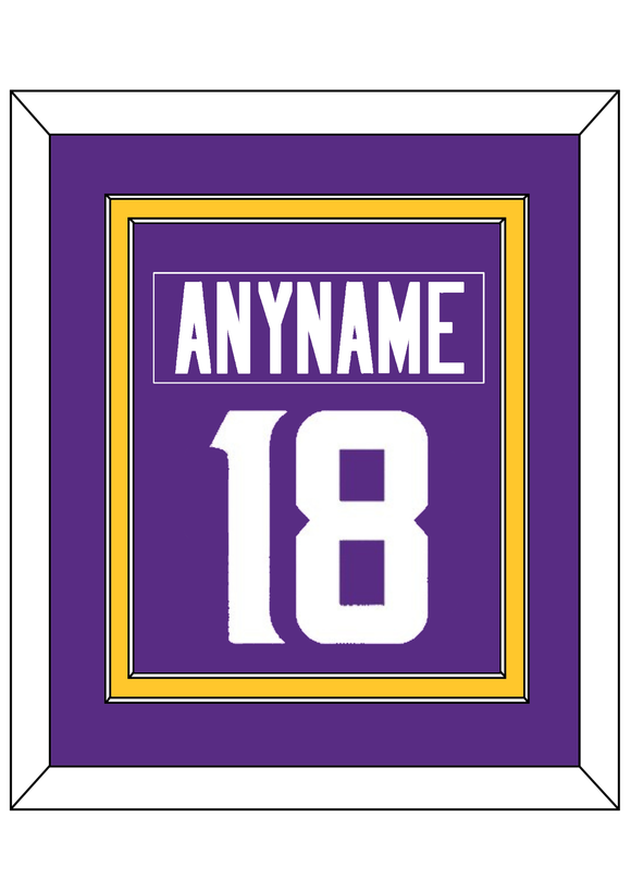 Minnesota Nameplate & Number (Back) Combined - Home Purple - Double Mat 2