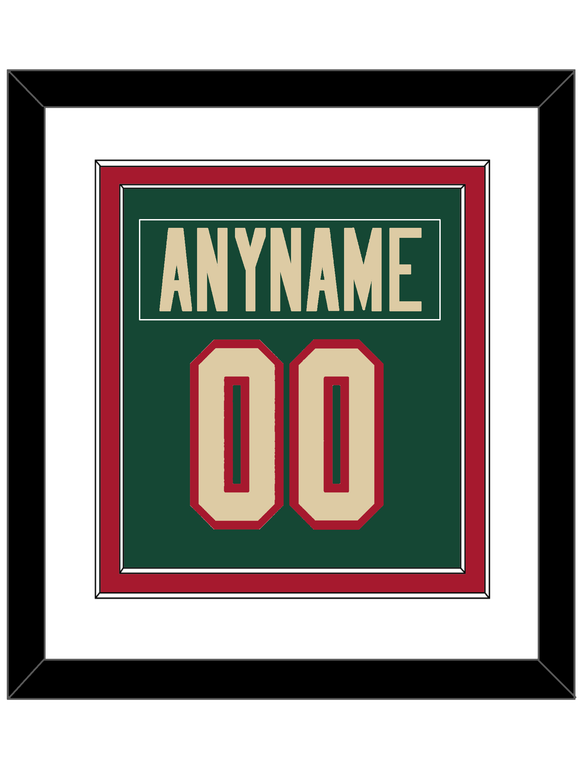 Minnesota Nameplate & Number (Back) Combined - Home Green - Double Mat 1