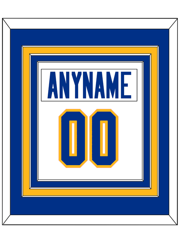 Buffalo Nameplate & Number (Back) Combined - Road White - Triple Mat 2