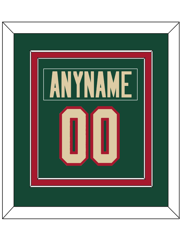 Minnesota Nameplate & Number (Back) Combined - Home Green - Double Mat 2