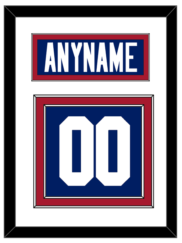 New York Nameplate & Number (Back) - Home Blue - Double Mat 1